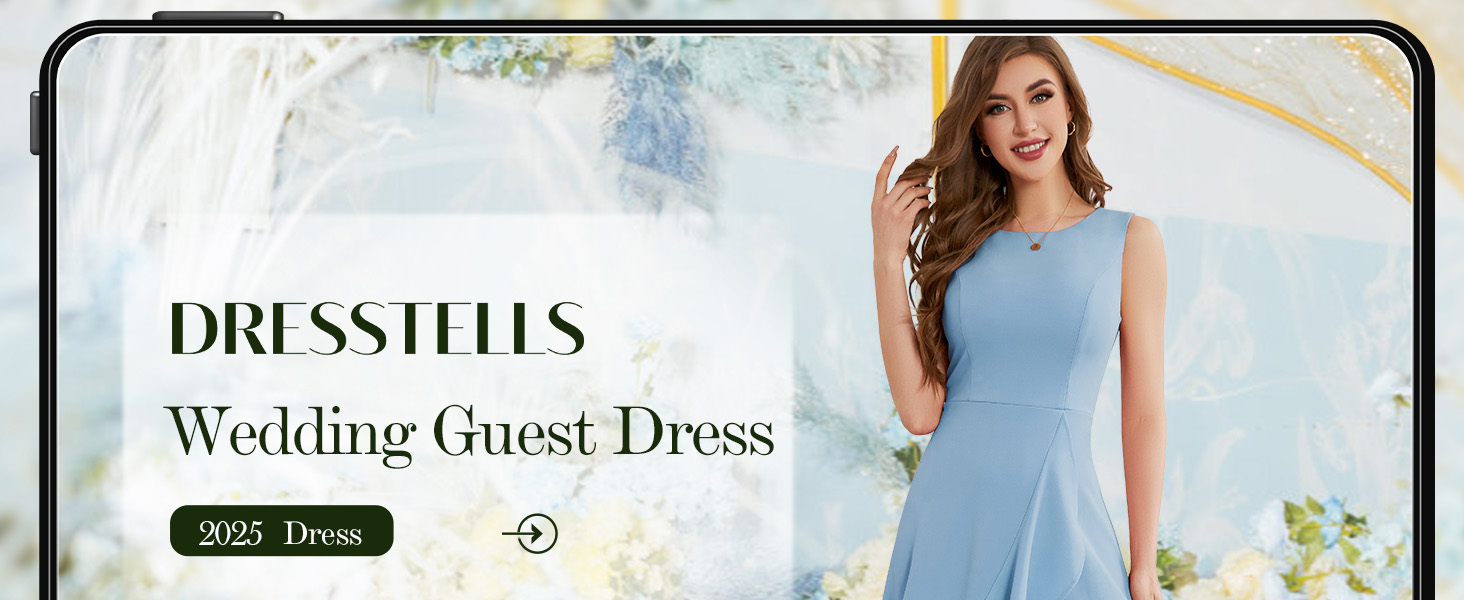 Сукня коктейльна DRESSTELLS для жінок, на весілля, в гості, скромна для церкви, вінтажна, на відпочинок, вечірня, темно-синя (L)