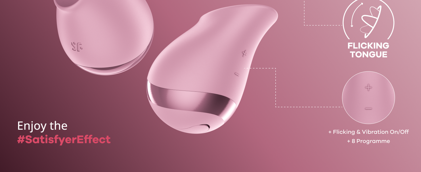 Satisfyer Tongue Player: вібратор для жінок, 8 режимів вібрації та стимуляції язичка, водонепроникний (IPX7), USB-C зарядка, силікон