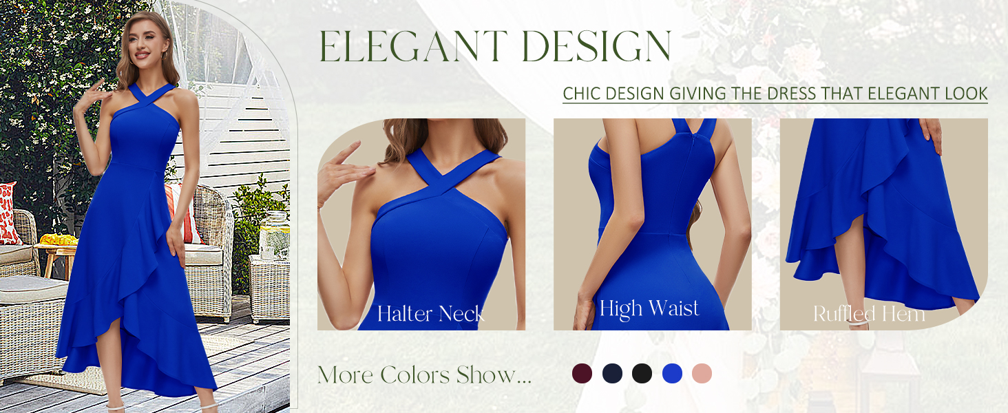Вечірня сукня Bbonlinedress: елегантна довга сукня макси з відкритою спиною (halter neck) для весілля та коктейльних вечірок, бордова, розмір XL