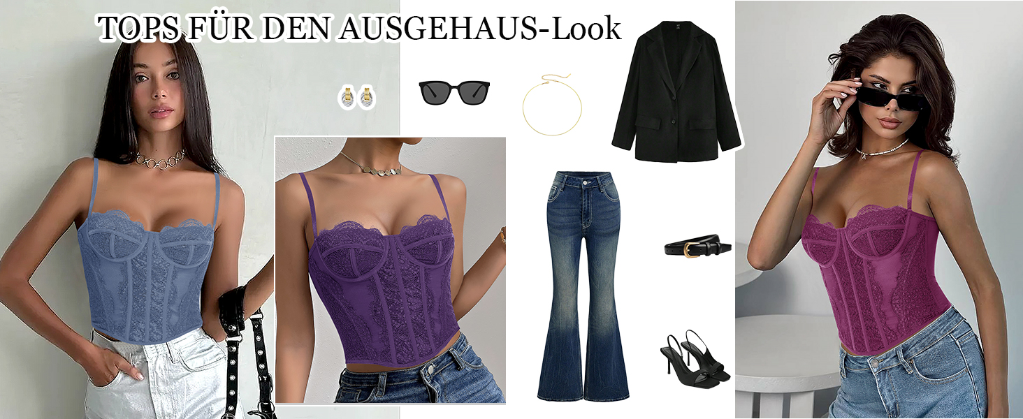 Корсетний топ для жінок з повним бюстом, корсаж на бретелях, сексуальний кроп-топ (чорний, M)