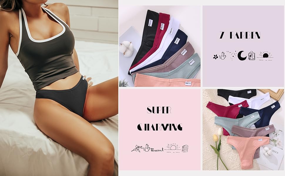 Набір жіночих бразильянів (10 шт.) FINETOO – зручна бавовняна білизна, набір трусиків-бразильянів, жіноча білизна, безшовні трусики, трусики-хіпстер, мікс кольорів