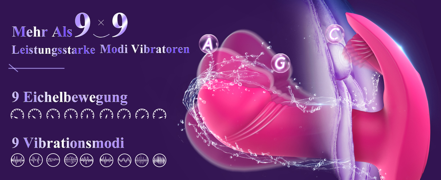 Інтимні іграшки для пар EAWESION: вібратор-аналізатор, масажер для жінок, 9 режимів, стимулятор G-точки та клітора, червоний