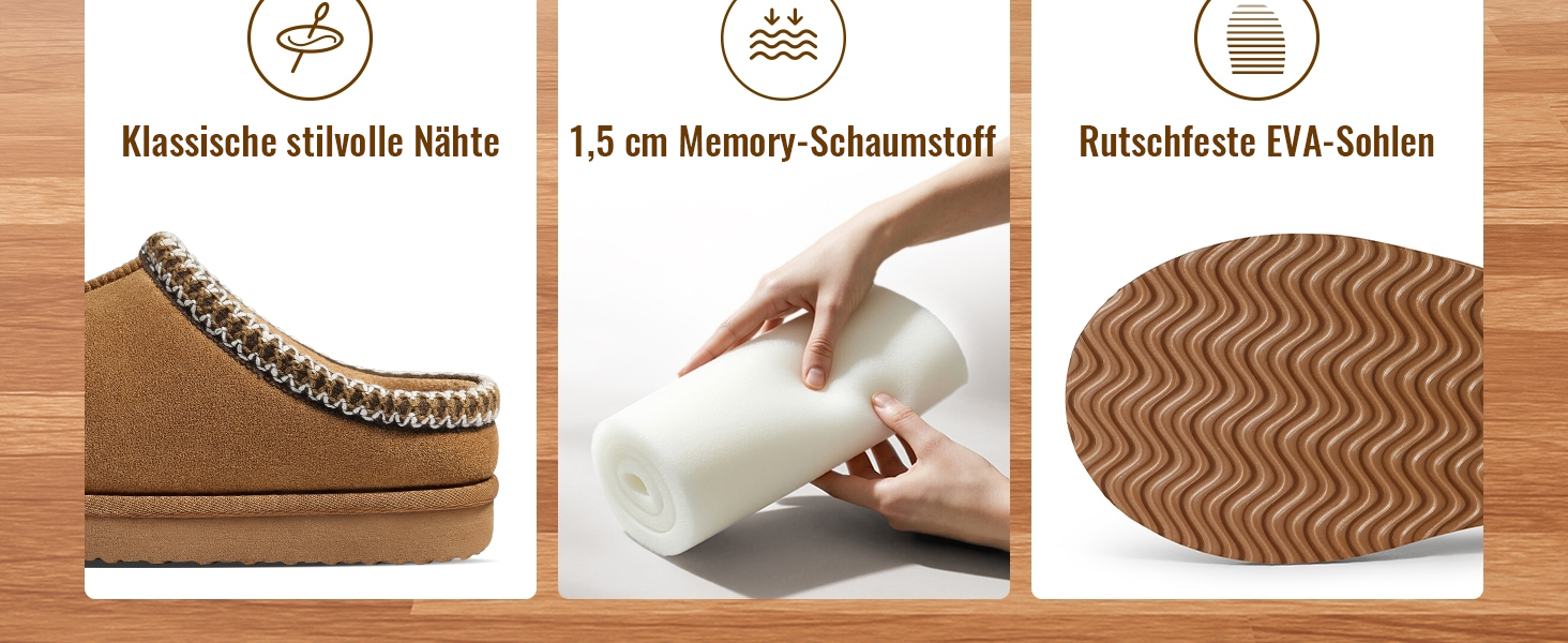 Унісекс капці Litfun з ефектом пам'яті (Memory Foam), теплі домашні та вуличні тапочки, колір каштановий, розмір 39/40 EU