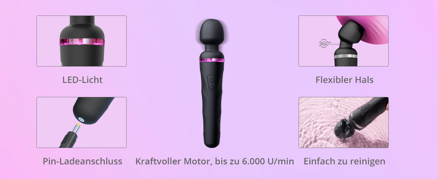 LOVENSE Domi 2: Bluetooth масажер для жінок та чоловіків з LED, пульт керування через додаток, секс-іграшка для пар, чорний