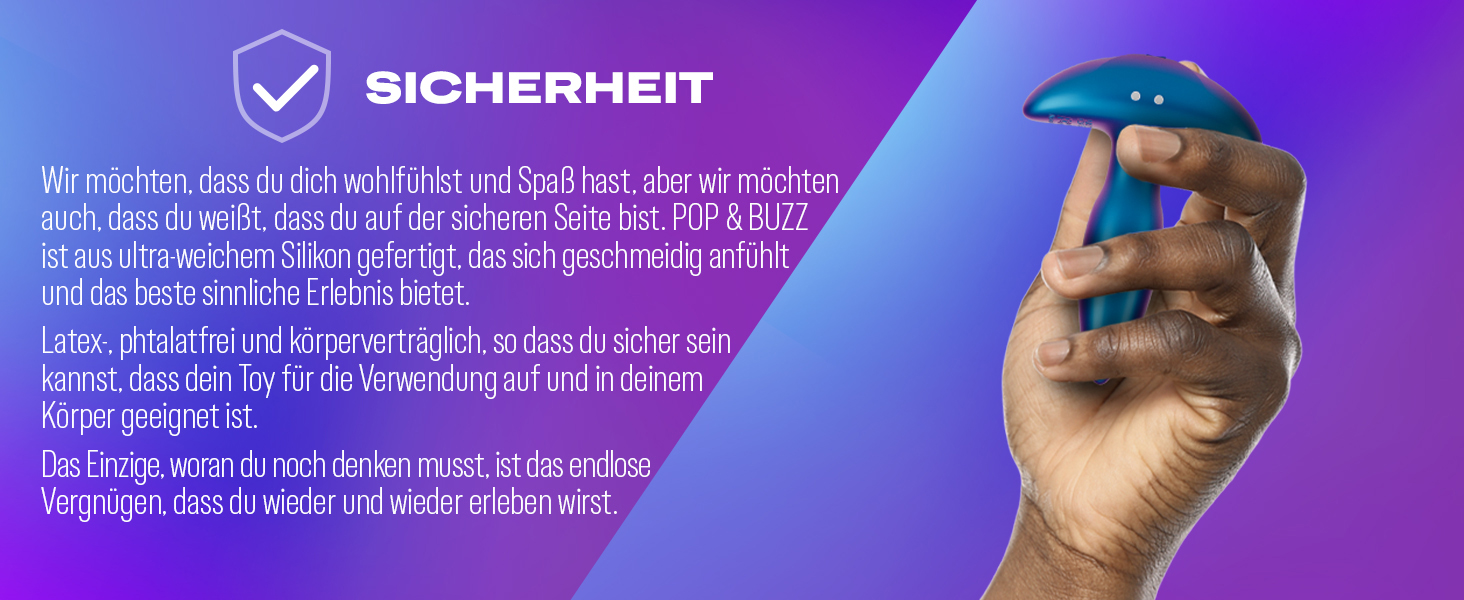 Анальний вібратор Durex Pop & Buzz - 7 режимів, USB-зарядка, вологостійкий, для жінок, чоловіків та пар