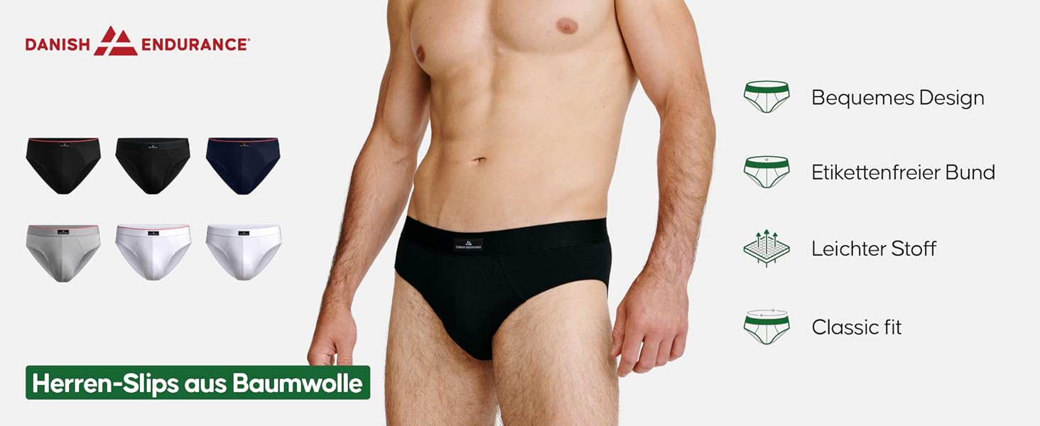 Боксеры чоловічі DANISH ENDURANCE 6 шт. (XXL, чорний) - бавовна, дихаючі, м'які, без етикетки