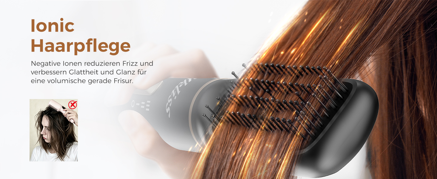 Мультистайлер для волосся 5 в 1 UKLISS Airstyler: фен, вирівнювач, круглі щітки та локони, чорний/золотий