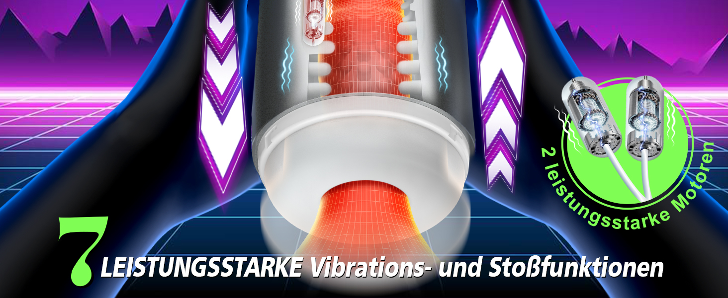 Електричний мастурбатор для чоловіків з 7 режимами вібрації та телескопічною функцією - секс-іграшка, вібратор для пеніса