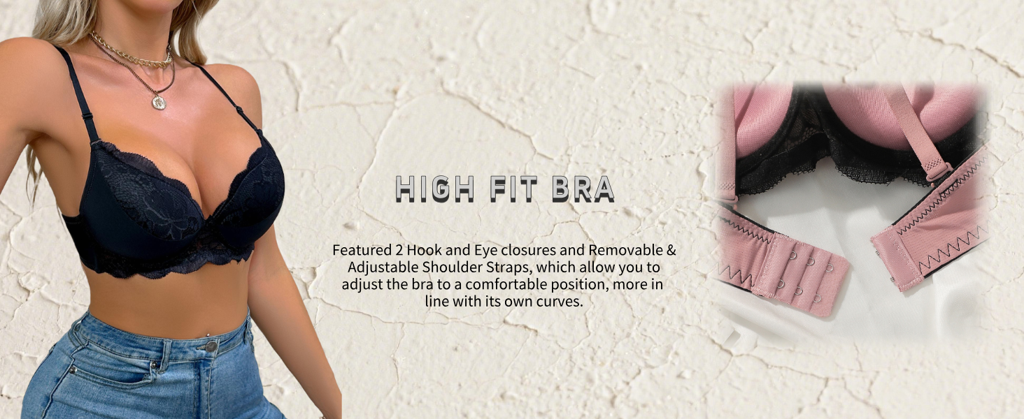 Трусики бюстгальтер для жінок з пуш-ап, квітковий мереживний дизайн, глибокий V-подібний виріз, додавання чашечки, повсякденний одяг, 85B, червоний