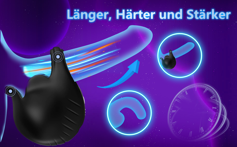 Вібраційний кільце для пеніса Buntune 2-в-1 з пультом дистанційного керування - 9 режимів, масажер для чоловіків