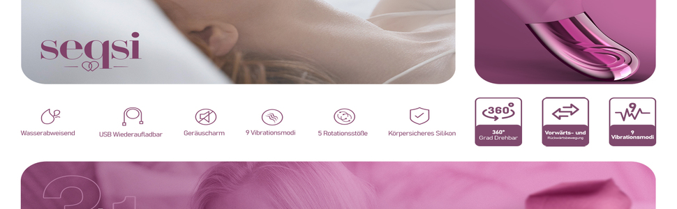 Вібратор для жінок: вібратор клітора, анальний вібратор, 360° ротація, A, C та G-точки