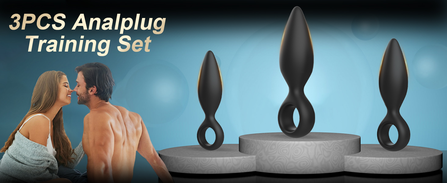 Анальний плагін набір 3 шт. для жінок та чоловіків, силіконовий, для початківців та досвідчених, секс-іграшка