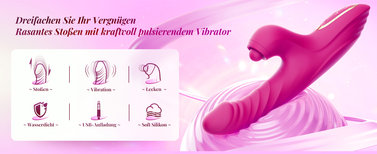 Вібратор для жінок Rabbit з функцією удару, імпульсів та всмоктування, 7x10 режимів. Іграшка для дорослих, для пар, масажер клітора. Тиха робота, подвійний наконечник.