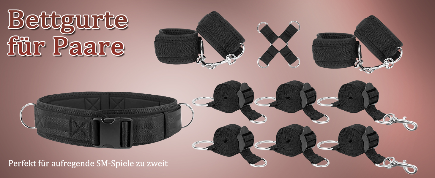 Набір для БДСМ-зонування: 12 предметів для пар. Еротичні іграшки для дорослих з наручниками, фіксаторами для ніг, обручем, засліпкою та ін. Чорний колір.