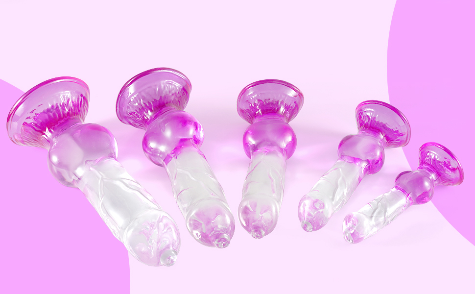 Анальний дildo Difemstoy з сильним соском, XXL, стимулятор G-точки, іграшки для дорослих для жінок, чоловіків, пар, фіолетово-прозорий