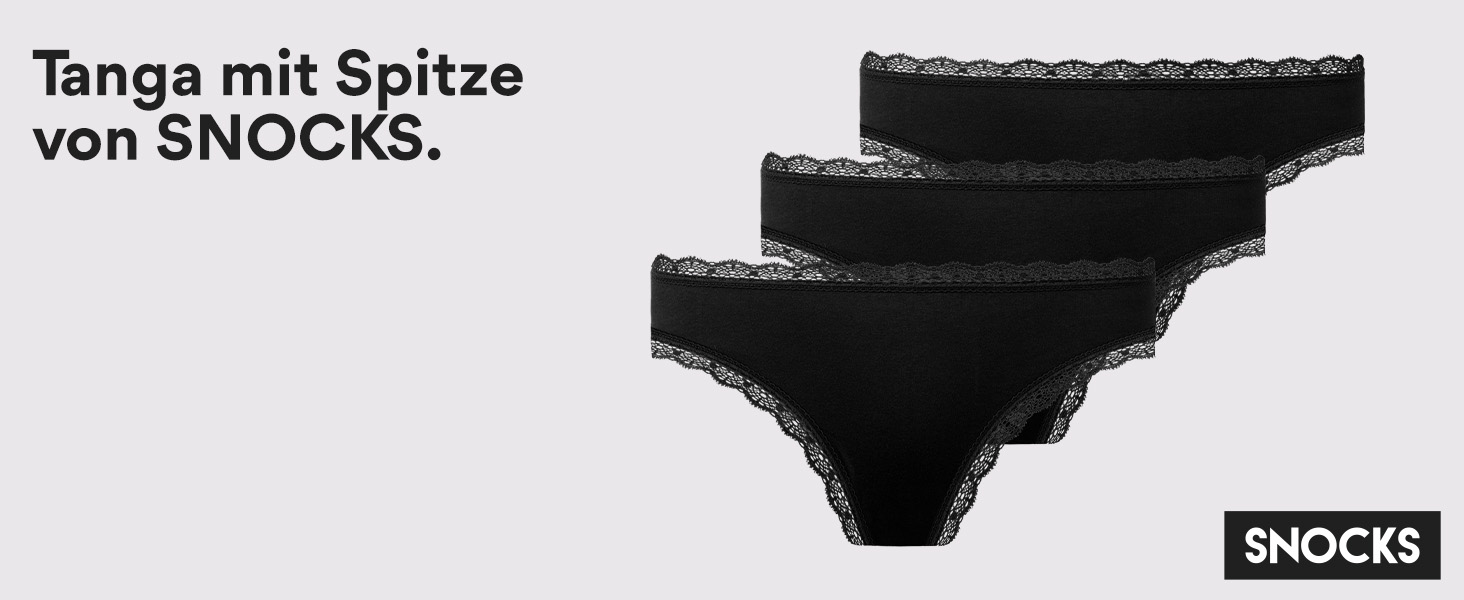 Танга жіночі Snocks з мережива з органічної бавовни – дихаючі та комфортні, не ріжуть – сексуальні труси та білизна для жінок, розмір XS - 4XL, 3 шт. в упаковці
