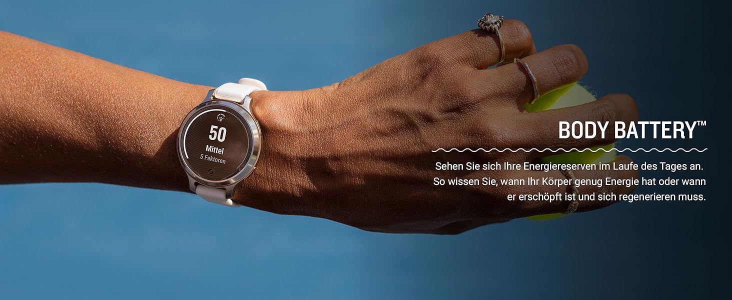 Смарт-годинник Garmin Lily 2 Active для жінок, сенсорний дисплей 2,54 см, відстеження здоров'я та фітнесу, смарт-сповіщення, колір Cream/Gold