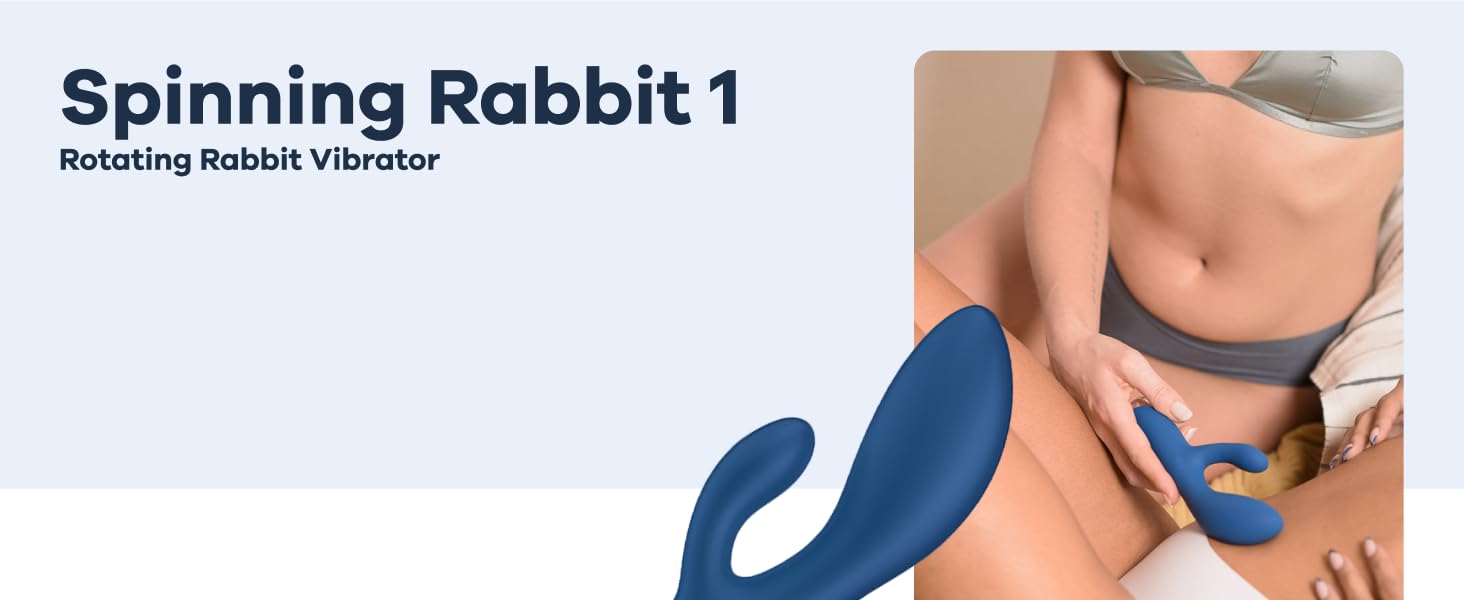Satisfyer Spinning Rabbit - вібратор-зайчик | Стимуляція G-точки та клітора | Іграшка для дорослих з силікону | 12 вібрацій та 5 програм обертання | Blue