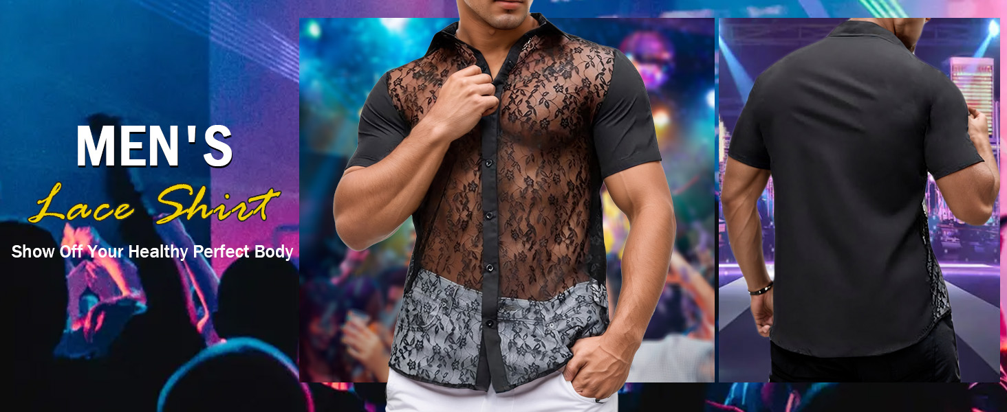 Чоловіча прозора сорочка 2025, чорна майка, футболка з сіткою, короткі рукави, для клубу, вечірки, рейву, чорна XS