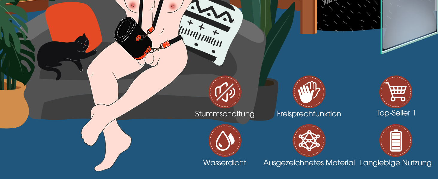 Автоматичний статевий аксесуар для чоловіків - бездротовий, видимий, машина для орального сексу з 10 рухами та 2 реалістичними рукавами та портабельним ремінцем, іграшка для дорослих