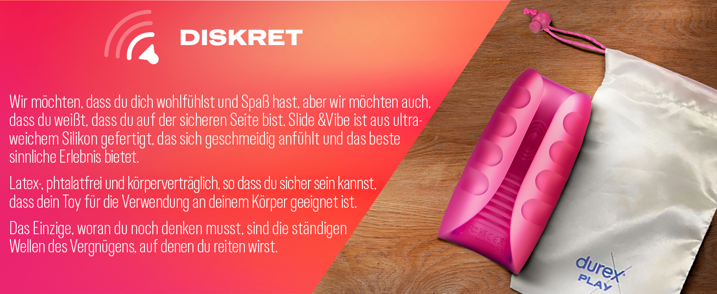 Інтимна іграшка Durex Slide & Vibe для чоловіків та пар - вібратор з 7 режимами вібрації та 3 режимами лизання, USB-зарядка, водонепроникний