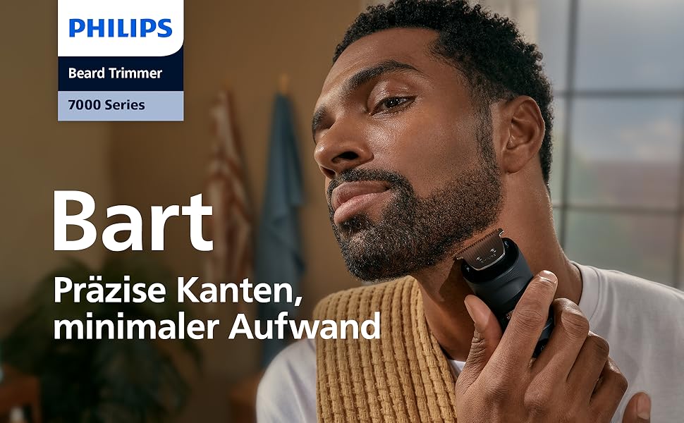 Тример для бороди Philips Bartschneider 7000 серії BT7670/15: самозаточувальні металеві леза, 40 налаштувань довжини, технологія BeardSense, водонепроникний, з зарядним пристроєм