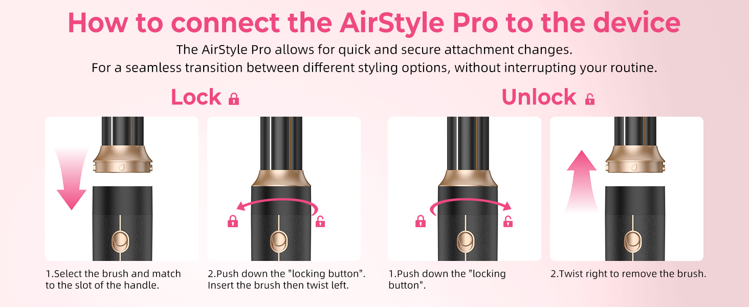 Мультифункціональний стайлер для волосся 7 в 1 Atopskins Airstyler Pro: фен з дифузором, круглі щітки, випрямляч та плойка для локонів Beach Waves, чорно-золотий