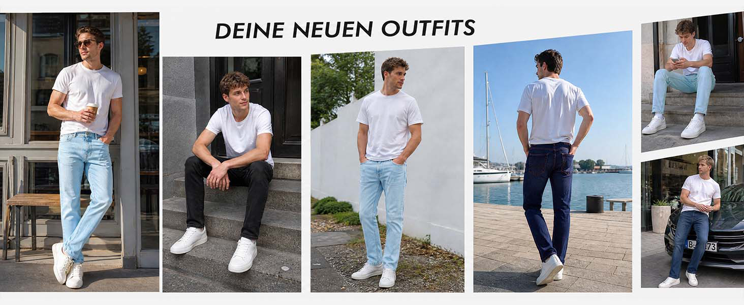 Чоловічі джинси Runcati Slim Fit з бавовни та стрейч, однотонні сині штани для повсякденного та ділового стилю, 34W / 32L