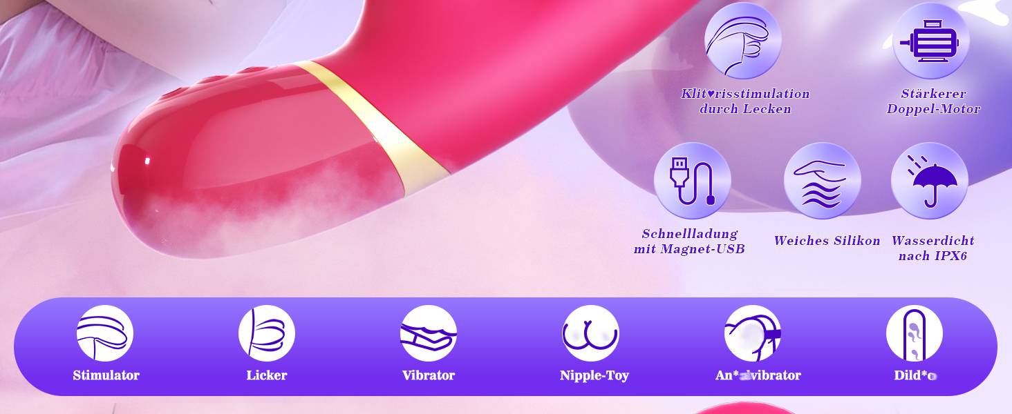 Набір вібраторів для жінок, секс-іграшки з 12 режимами, м'який дилідо з силікону, кролик-вібратор, тиха та потужна вібрація, стимулятор клітора та G-точки, секс-іграшка для жінок + додаток, мастубатор, яскраво-рожевий