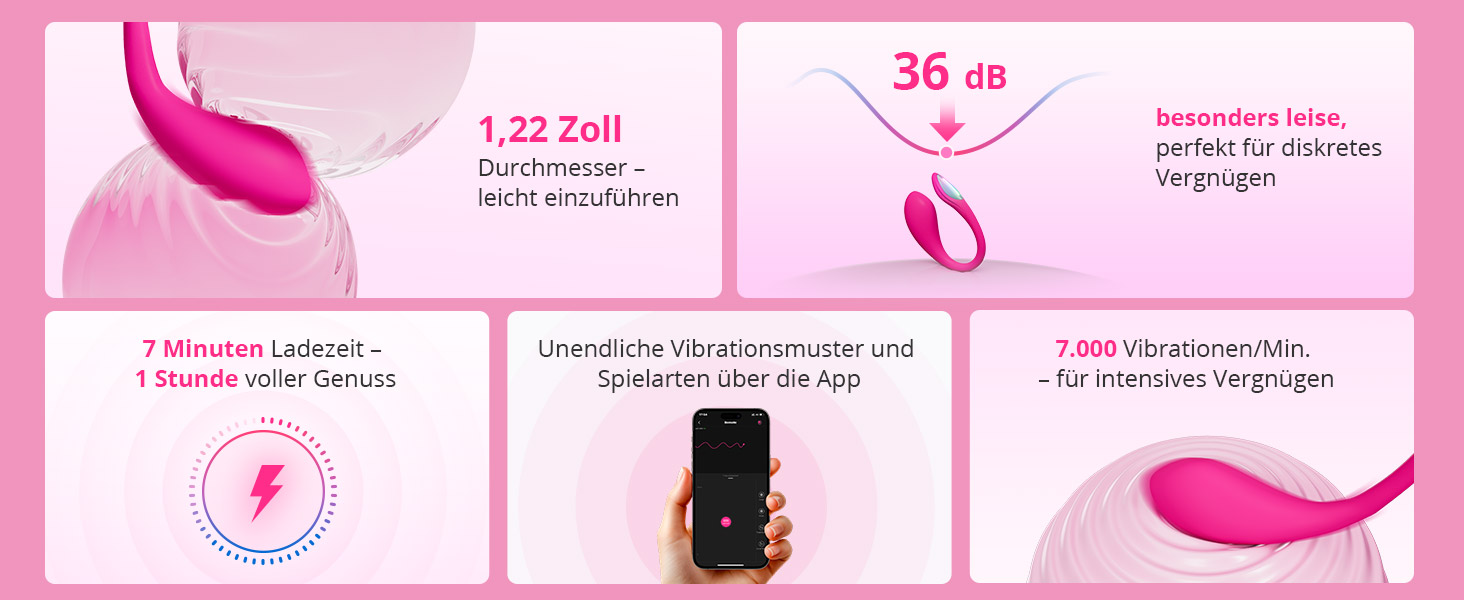 LOVENSE Lush Mini - міні-вібратор з дистанційним керуванням, 10000+ режимів, водонепроникний, для соло та парних ігор, ідеальний у подорожах