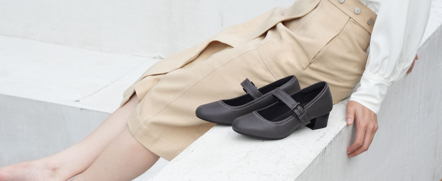 Жіночі ортопедичні туфлі Mary Jane Ortho + Rest для Hallux Valgus, бежеві, на низькому стійкому каблуку