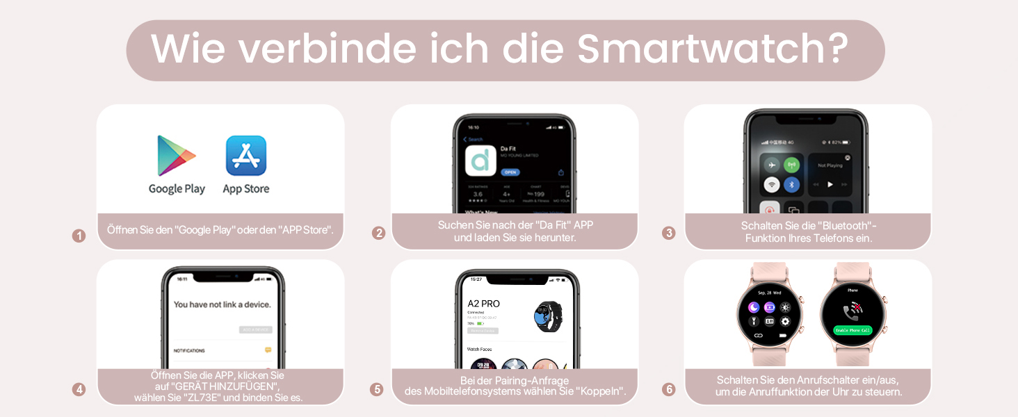 Смарт-годинник WalkerFit для жінок з Bluetooth-дзвінками, 1.39