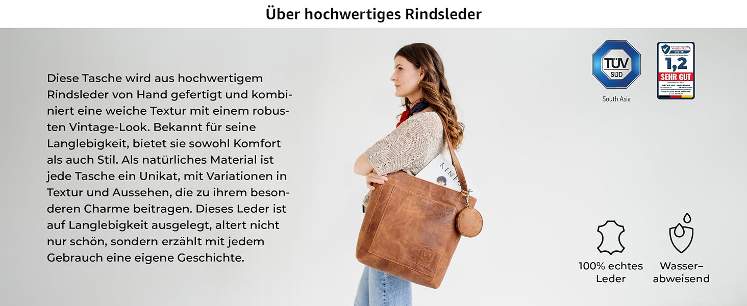 Жіноча шкіряна сумка-шопер Berliner Bags Vintage Seville, сумка з ручками в кольорі Camel