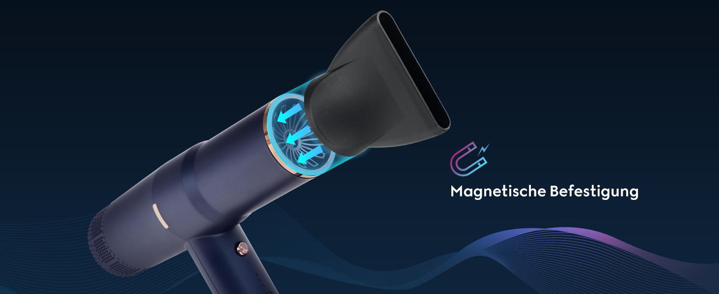 Професійний іонний фен для волосся PARWIN PRO BEAUTY: безщітковий мотор 110,000 RPM, магнітний дифузор, LCD-дисплей, низький рівень шуму, для дому та салонів (Rose Blue)