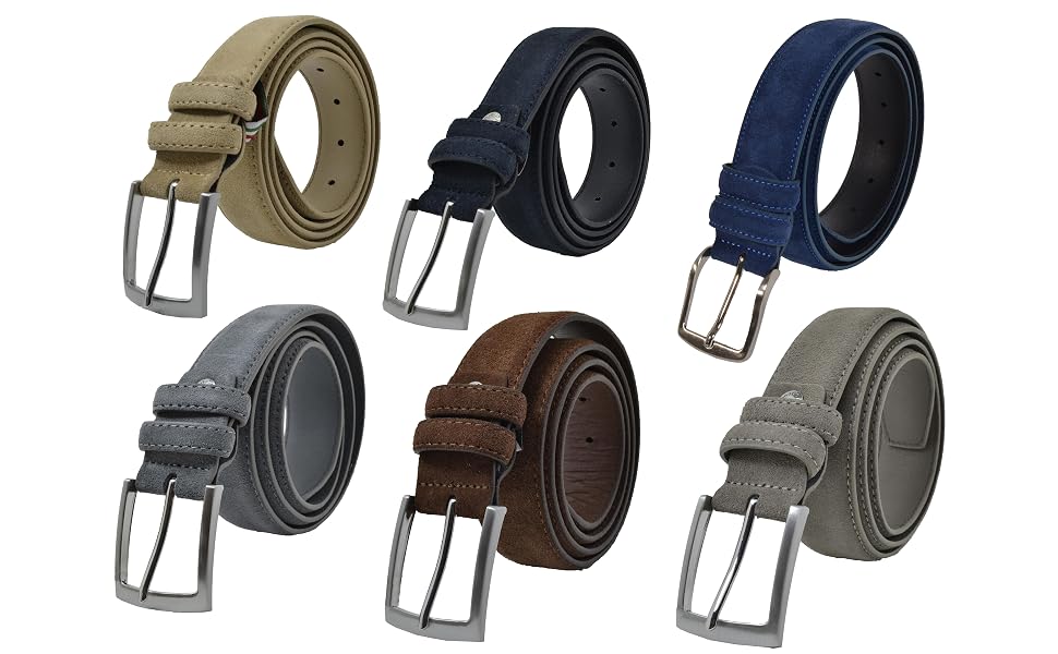 Рімень зі справжньої шкіри (wildleder) унісекс, Made in Italy, бежевий, ширина 3.5 см, розмір 115 (50-52)