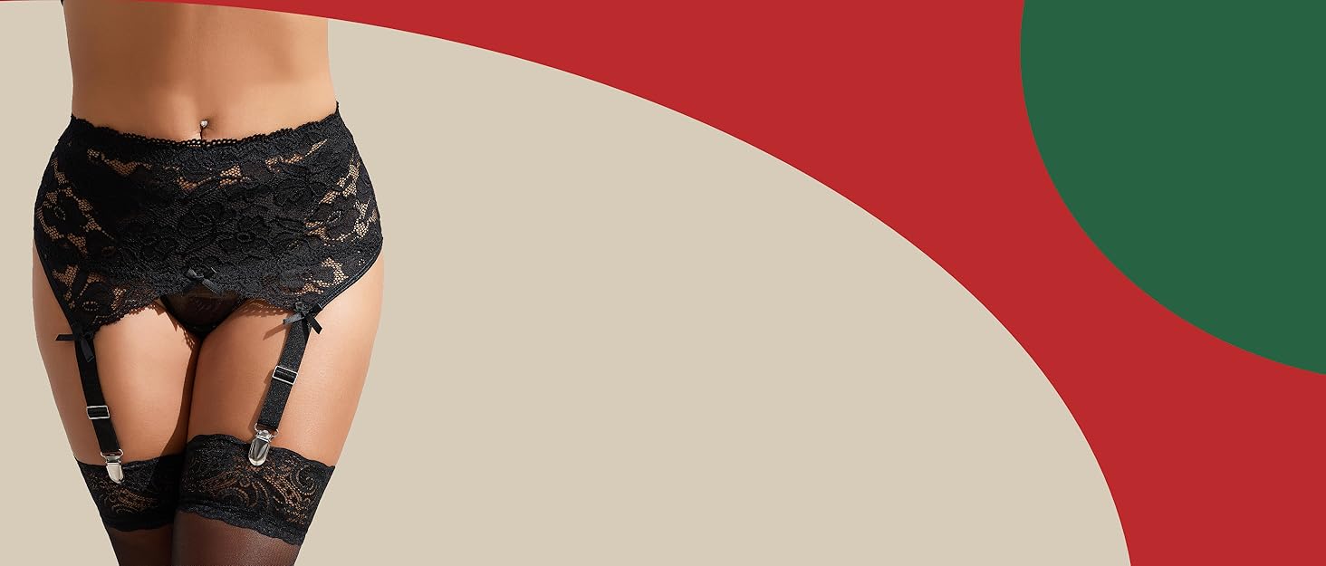 Сет стрінговий корсет з шкіри Ohdear, великі розміри, червоний (з панчохами)