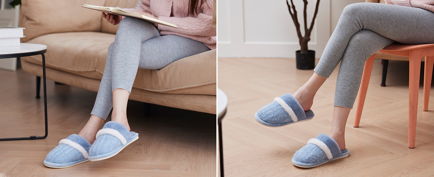 Зимові домашні капці GOEWY для жінок та чоловіків з ефектом пам'яті (Memory Foam), теплі та протиковзкі тапочки-шлепанці, коричневі, розмір 38/39 EU