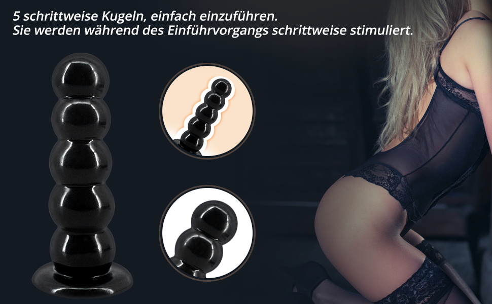 Анальні іграшки Rouck Saugnapf Groß Anapug: 5 куглів з присосками, для жінок та чоловіків