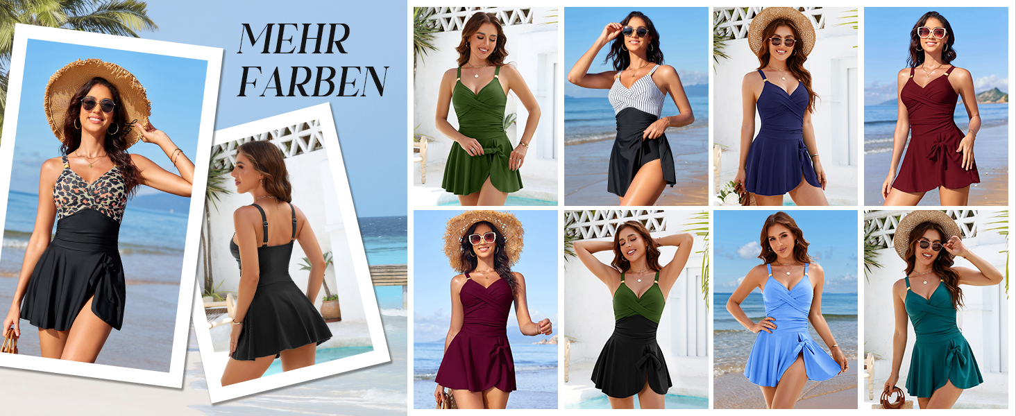 Елегантний купальник для жінок Badeanzug Damen, цілісний, з драпіруванням, приховує животик, V-подібний виріз з пуш-ап чашечками, плаття-купальник Swimdress, чорний, розмір L