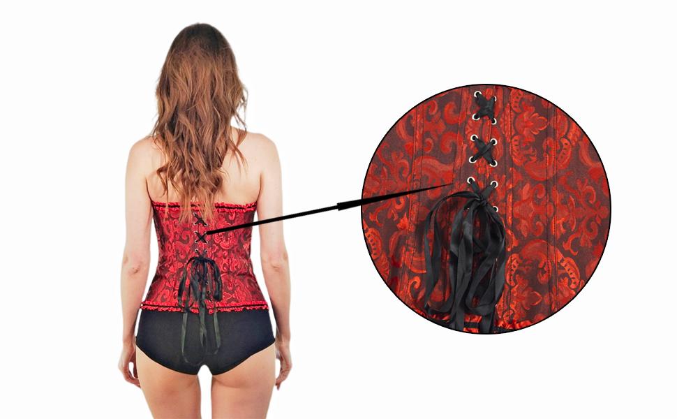 Корсетний топ PhilaeEC для жінок, великі розміри, атлас з квітковим візерунком, з кісточками, бюстгальтер-ліф, чорний